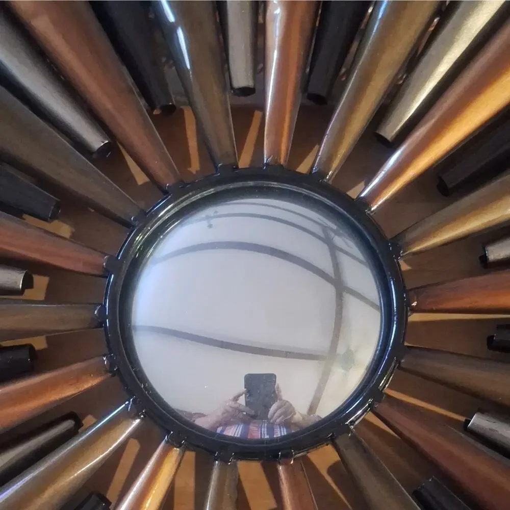 Sunburst/Starburst Wall Mounted Accent Mirror, Metal Framed, Black Gold Bronze